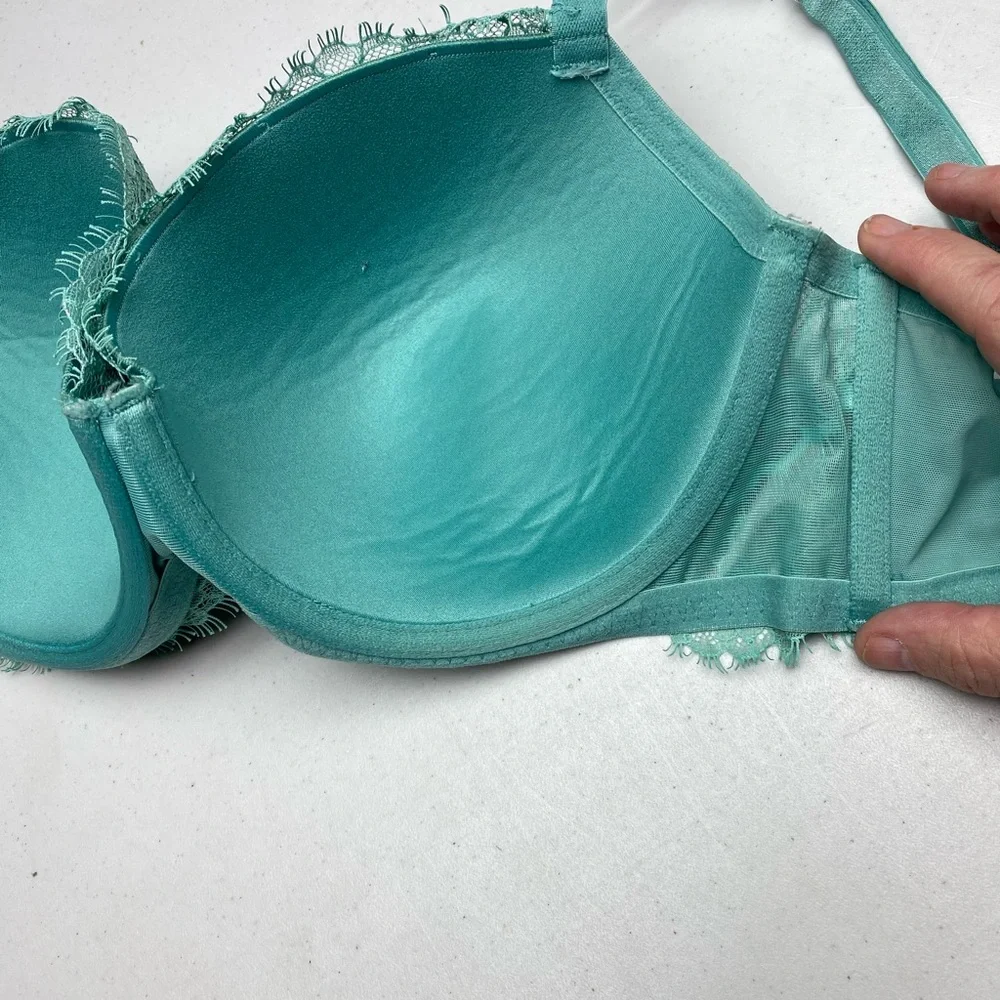 VS MINT/SLVR Dream Angels Lined Demi, 34DDD, *P1062 - Picture 4 of 7